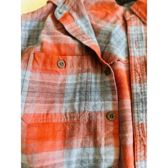 Dakota Grizzly Flannel Shirt Mens Large Red Blue Plaid Heavyweight Button Up - Picture 3 of 8